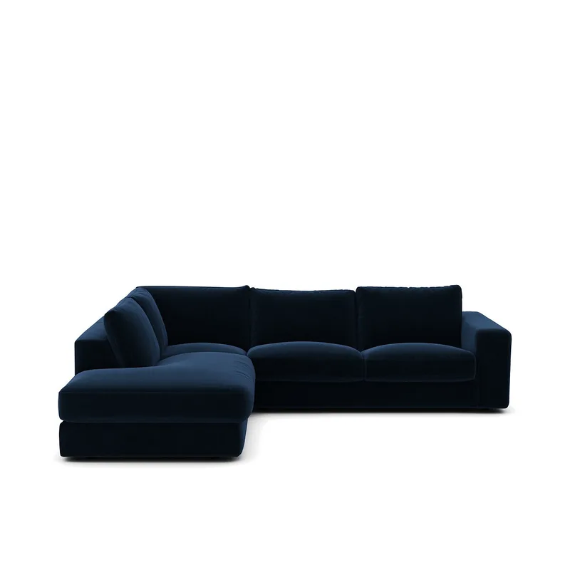 Γωνιακός καναπές από βελούδο Μ233xΠ282xΥ78cm
