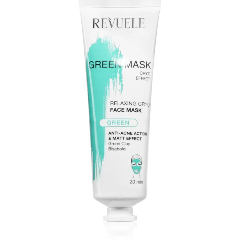 Revuele Green Mask Cryo Effect καθαριστική ματ μάσκα ενάντια στις ατέλειες της επιδερμίδας 80 ml