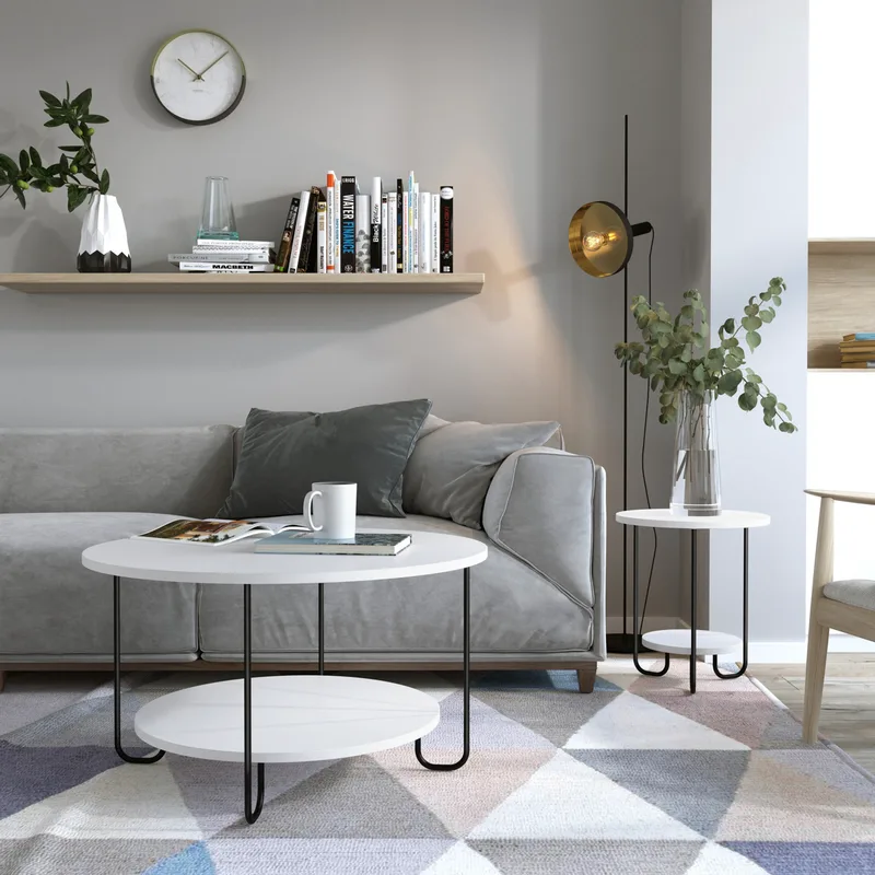 Τραπέζι Σαλονιού Corro Coffee Table - White 776Hms2849 (80x45x80)