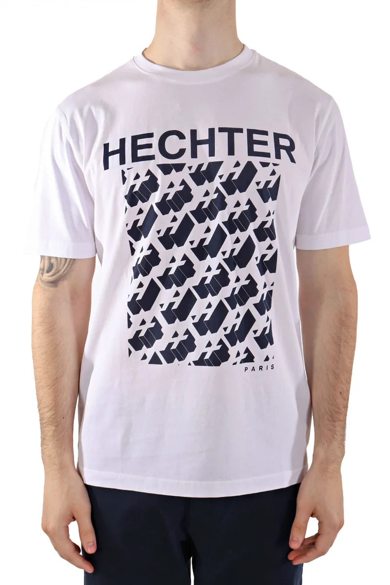 HECHTER T-SHIRT JERSEY ΜΙΚΡΟΣΧΕΔΙΟ LOGO ΛΕΥΚΟ