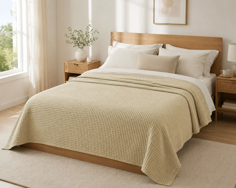 Κουβέρτα Πικέ Βαμβακερή Υπέρδιπλη 230x250εκ. Sanforized Reactive Cappuccino 7133004-C (Ύφασμα: Βαμβάκι 100%, Χρώμα: Καπουτσίνο, Μέγεθος: Υπέρδιπλα) - KOMVOS HOME - 7133004-C