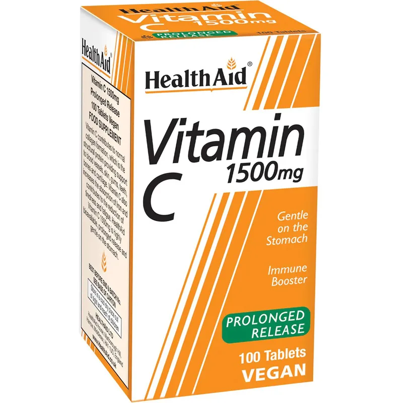 Health Aid Vitamin C 1500mg Prolonged Release Συμπλήρωμα Διατροφής Βιταμίνης C Παρατεταμένης Αποδέσμευσης για Ενίσχυση του Ανοσοποιητικού 100tabs