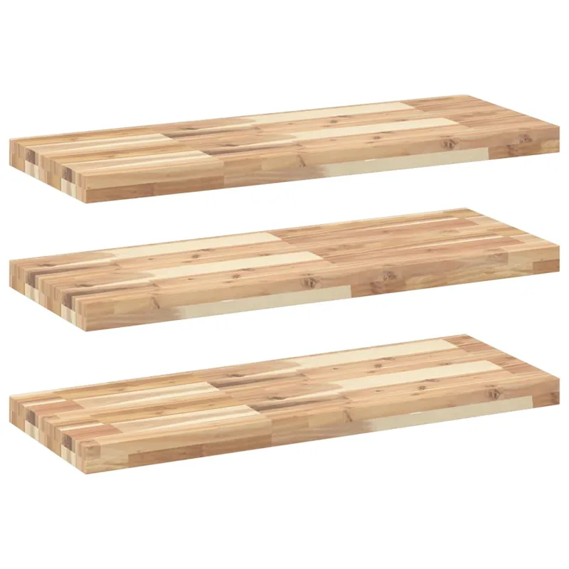 vidaXL Ράφια Πλωτά 3 τεμ. 100x30x4 εκ. από Μασίφ Ξύλο Ακακίας