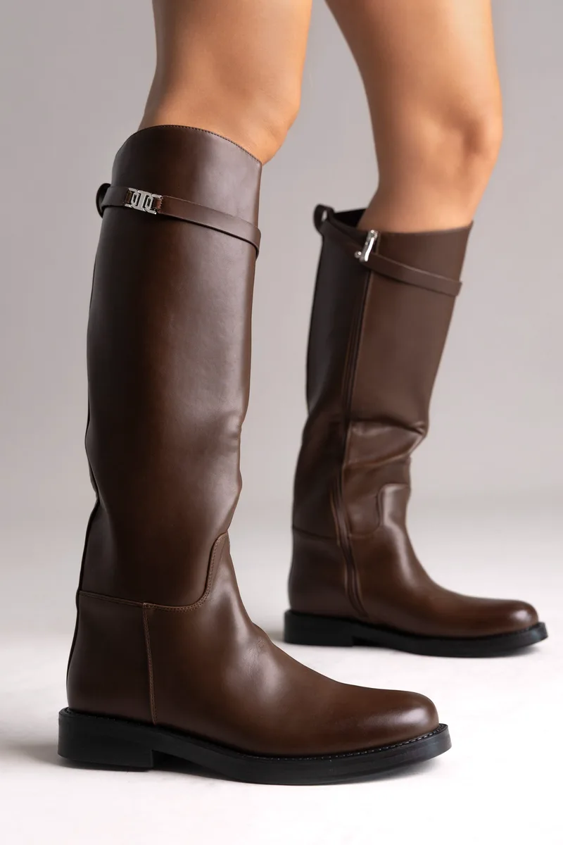 Stephan Riding Boots Strap Detail - C-362 - Light Brown Matte