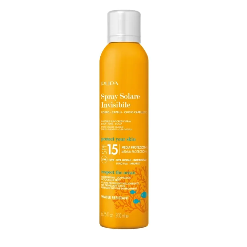 Invisible Sunscreen Spray Body-Hair-Scalp SPF15 200ml