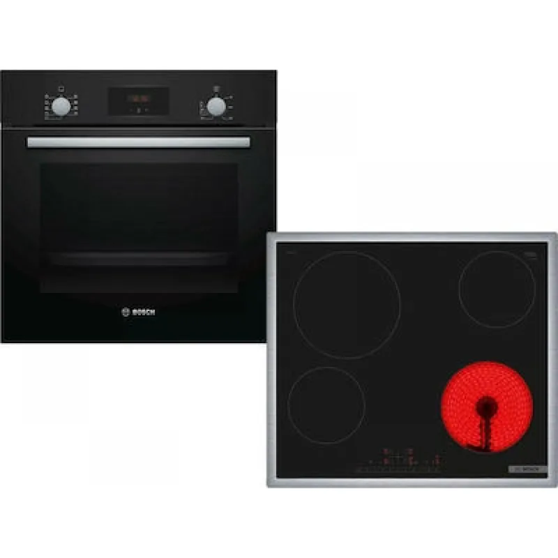 Bosch HBF134EB1 + PKE645FP2E Φούρνος άνω Πάγκου 66lt με Κεραμικές Εστίες HBF134EB1 + PKE645FP2E