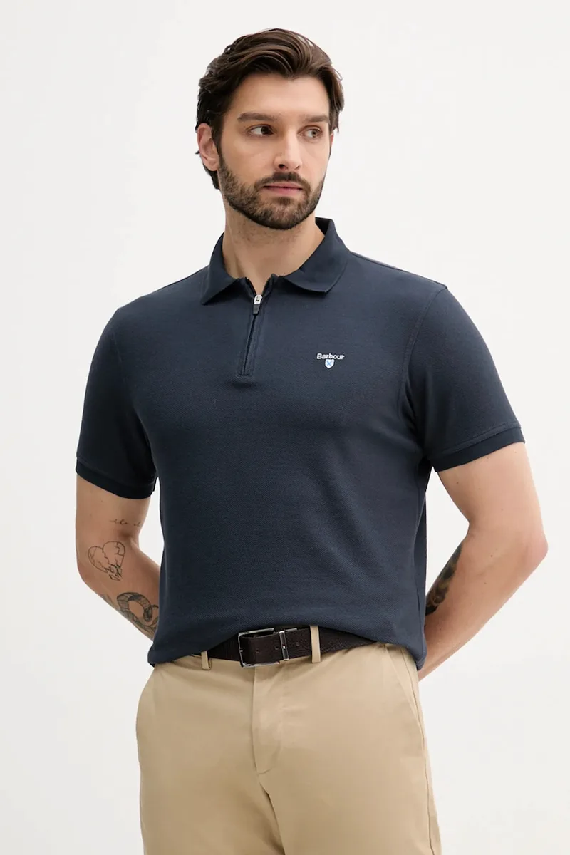 Βαμβακερό μπλουζάκι πόλο Barbour WADWORTH