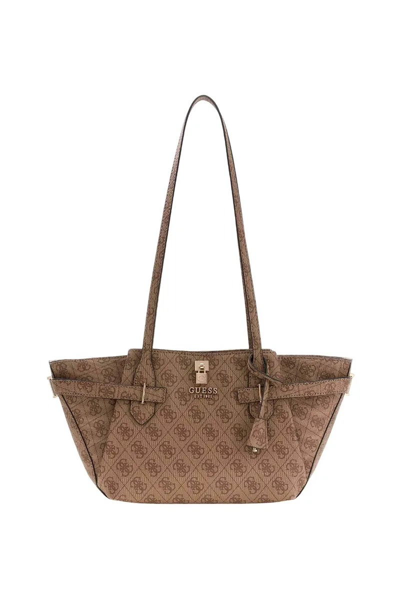 Guess γυναικεία τσάντα ώμου με all-over logo print "Yesba" - HWSG7833080 Καφέ Ανοιχτό