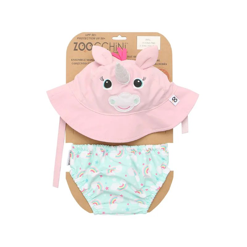 Σετ Μαγιό Πάνα Με Καπέλο UPF50 12-24μηνών Unicorn Zoocchini ZOO12010L (Μέγεθος: 12-24 Μηνών) - Zoocchini - ZOO12010L