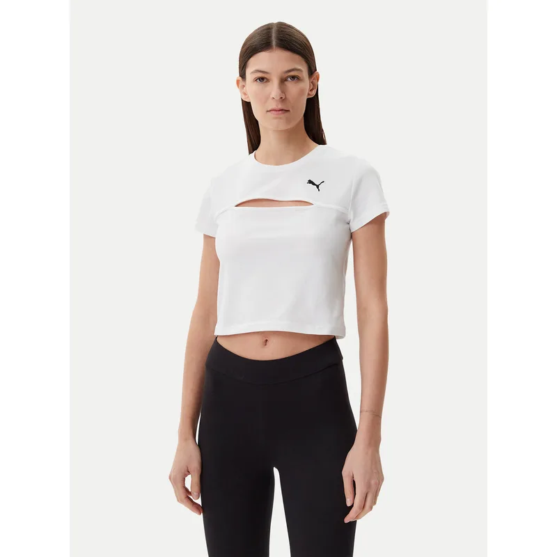 Puma T-Shirt Ess Cut-Out 631164 Λευκό Slim Fit