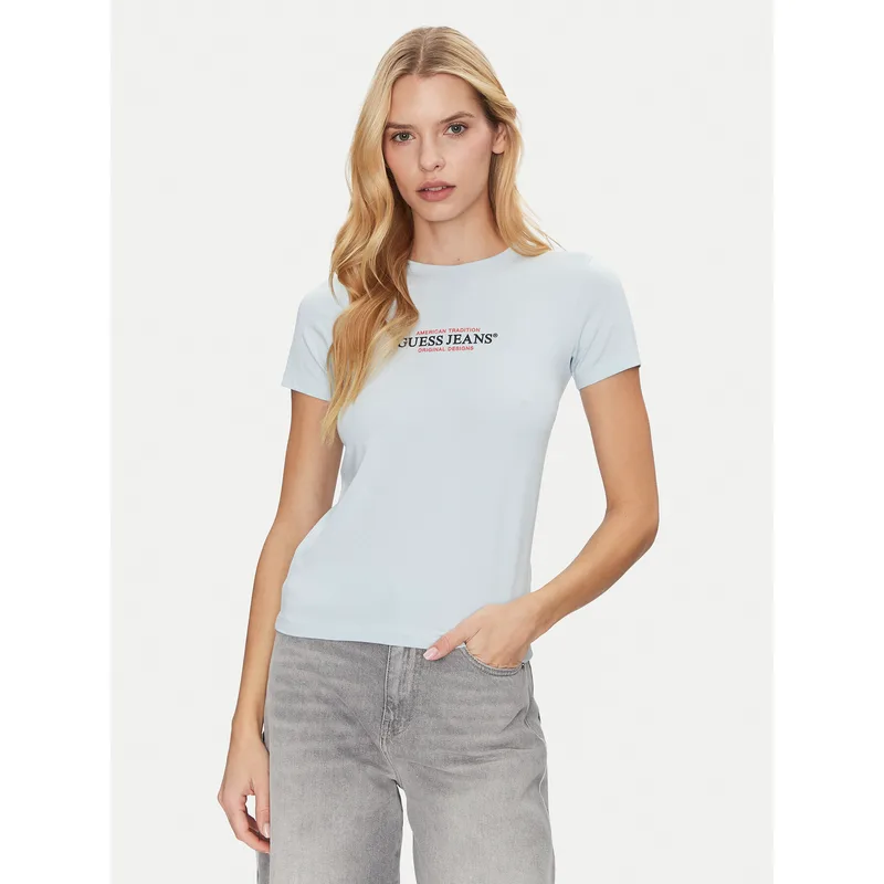 Guess Jeans T-Shirt W4YI03 J1314 Γαλάζιο Slim Fit
