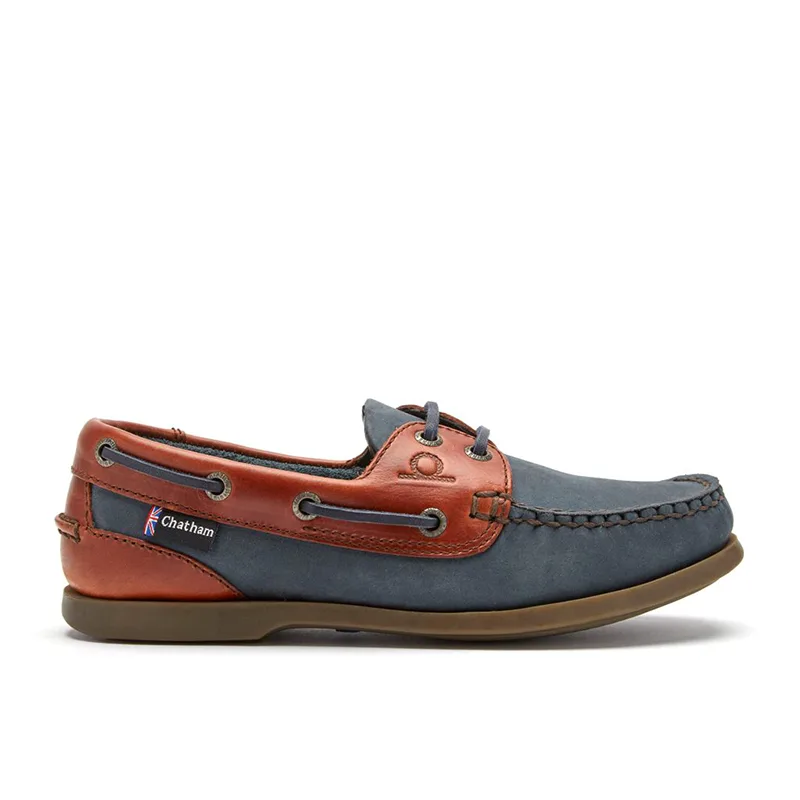 Chatham Bermuda G2 Navy Δερμάτινα Boat Shoes Μπλε