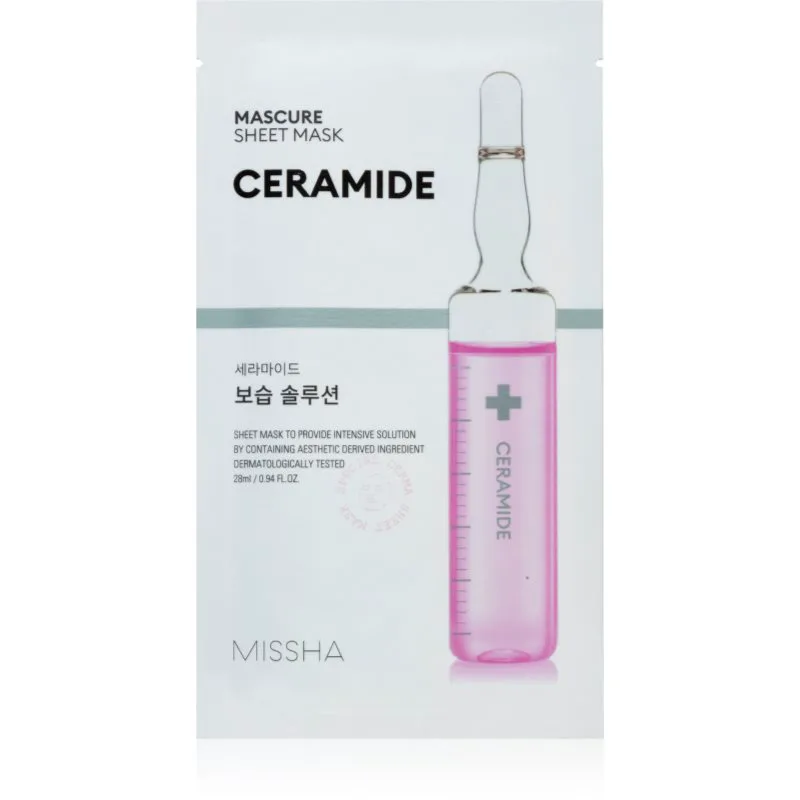 Missha Mascure Ceramide υφασμάτινη μάσκα θρέψης 28 ml