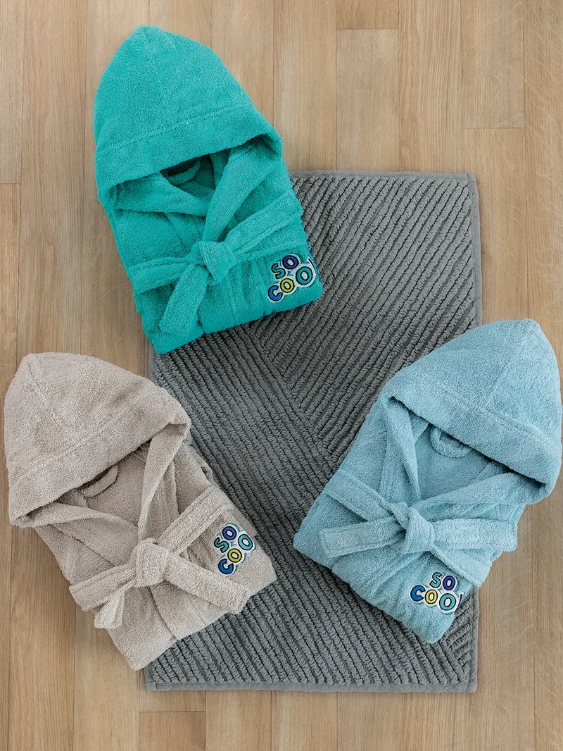 Μπουρνούζι με Κουκούλα Kids Bath COOL BLUE 6-8 - Palamaiki