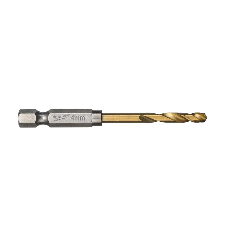 Τρυπάνι Αέρος Τιτανίου 1/4" Φ4mm MILWAUKEE HSS-G TIN RED HEX Σετ 2Τμχ