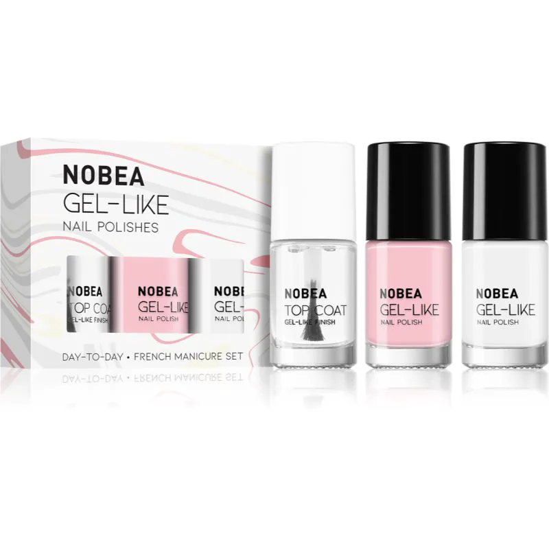 NOBEA Day-to-Day 3-Piece Nail Polish set with Top coat Σετ βερνίκι νυχιών French manicure set