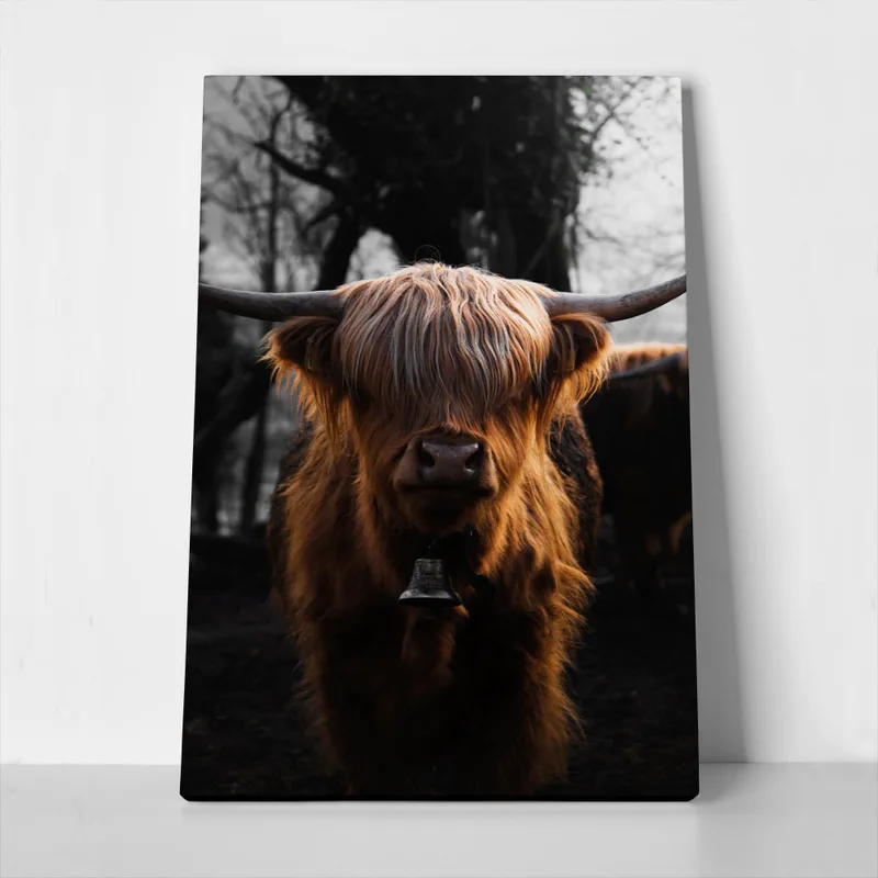 Πίνακας σε Καμβά RUSTIC FARMHOUSE COW 3