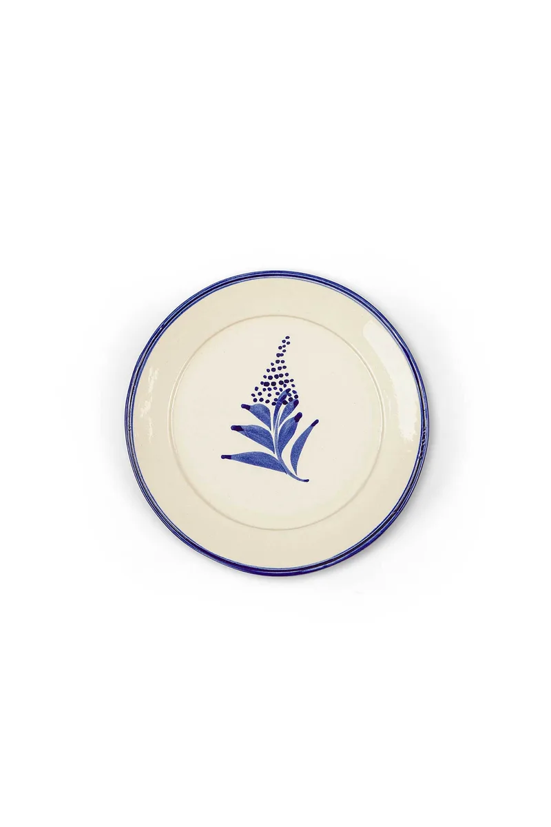 Coincasa κεραμικό πιάτο φρούτου με flower μοτίβο 19 cm - 007358682 Μπλε