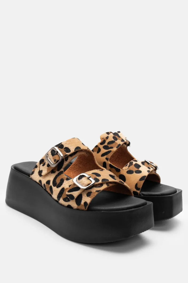 LUIGI DESIGN - Πλατφόρμες με Τόκες - Animal Print