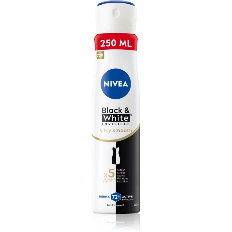 NIVEA Black & White Invisible Silky Smooth αντιιδρωτικό σε σπρέι για γυναίκες 250 ml