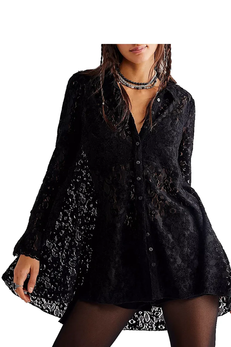Πουκάμισο Μακρυμάνικο Free People Heather Tunic OB1539962-black Γυναικείο