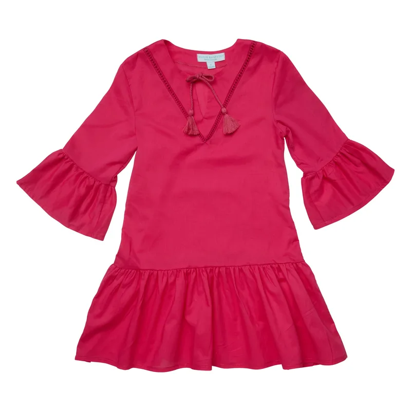 GIRL'S KAFTAN DRESS FUSCHIA