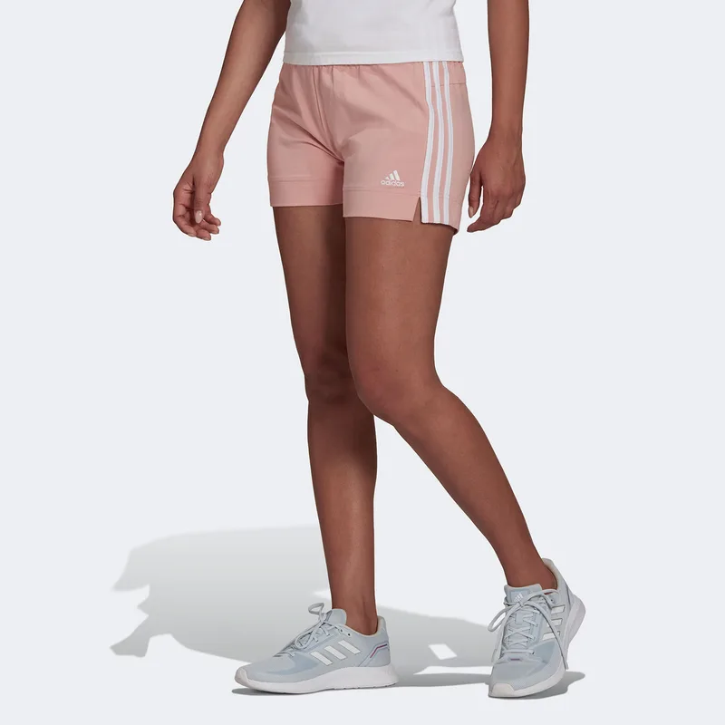ESSENTIALS SLIM 3-STRIPES SHORTS ΡΟΖ