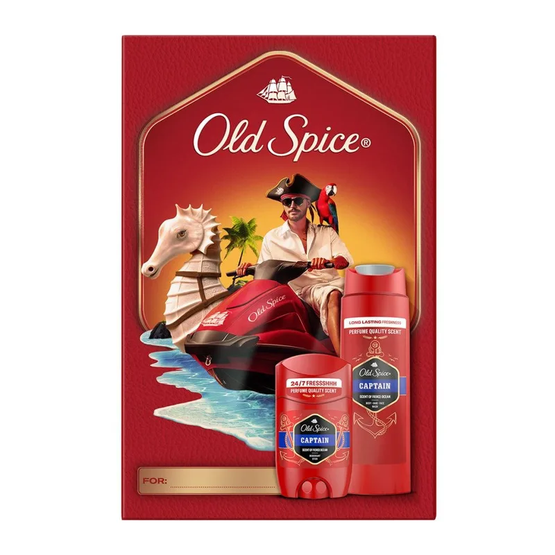 Old Spice Captain Σετ Δώρου Για Άνδρες Με Αποσμητικό Στικ & Αφρόλουτρο Captain