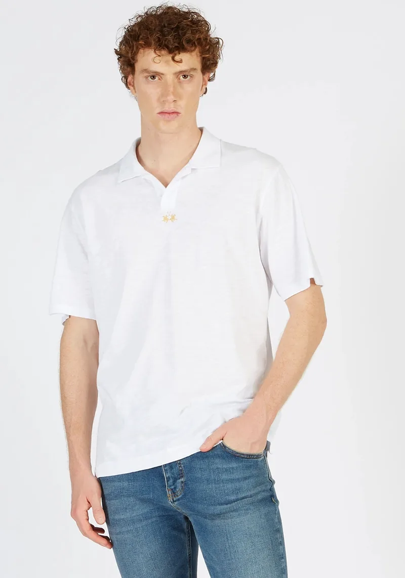 La Martina Κοντομάνικη Polo της σειράς Man Polo - CCMP05 JS259 00001 White