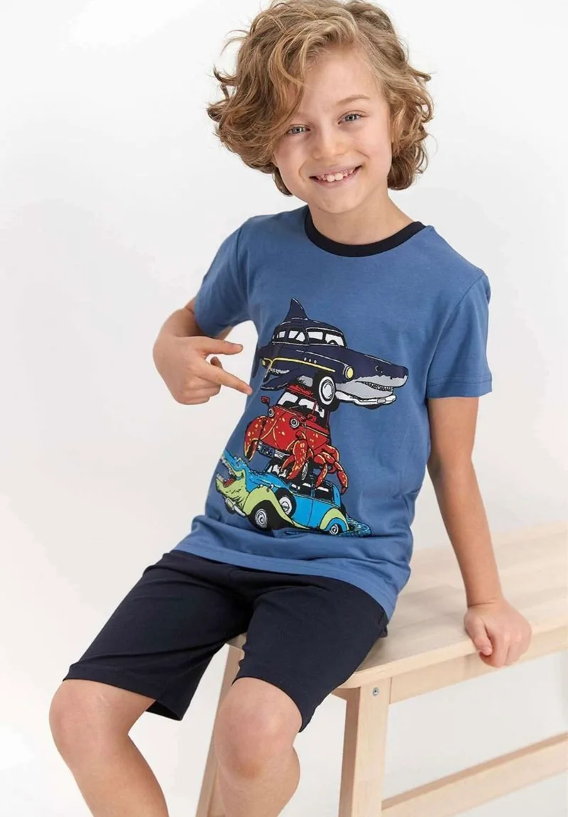 Πιτζάμα παιδική Rolypoly Cars Of The Sea RP1697-Μπλε Ιντιγκο