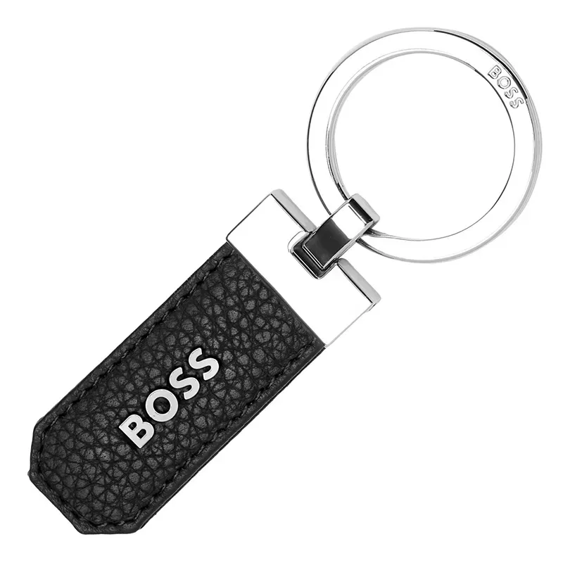 Hugo Boss Μπρελόκ Classic Grained Black HAK416A HAK416A Ατσάλι