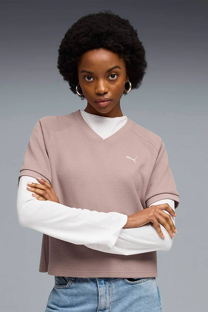 Puma γυναικείο T-shirt με λογότυπο Relaxed Fit "Puma Class" - 691872 Σάπιο Μήλο