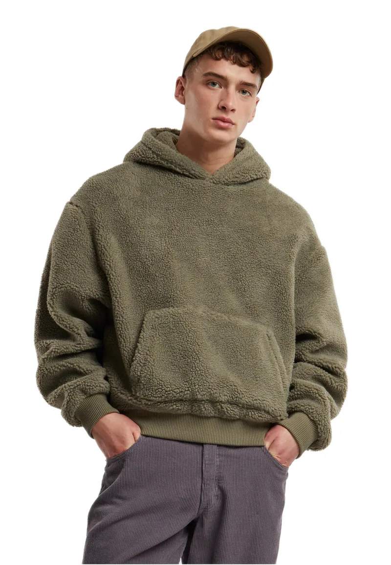 Oversized Teddy Hoodie Urban Classics TB7265 Palegreen