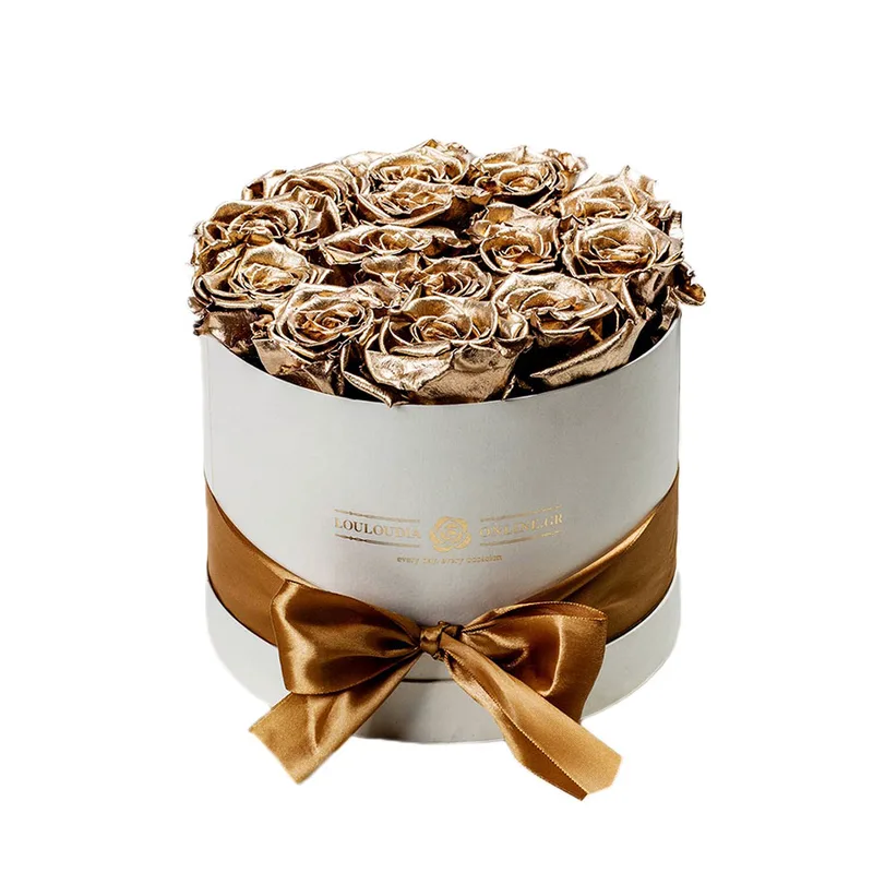 Forever Roses Χρυσό Deluxe 19x20cm 14 τριαντάφυλλα