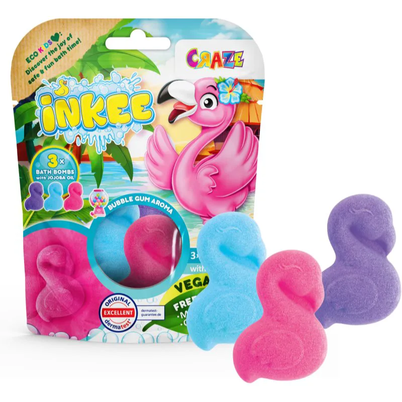 Craze INKEE Flamingo βόμβα μπάνιου για παιδιά 3x55 γρ