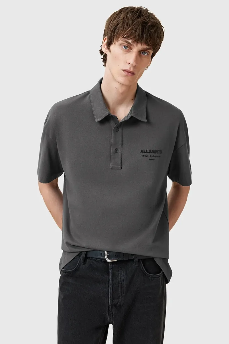 Βαμβακερό μπλουζάκι πόλο AllSaints XANDER