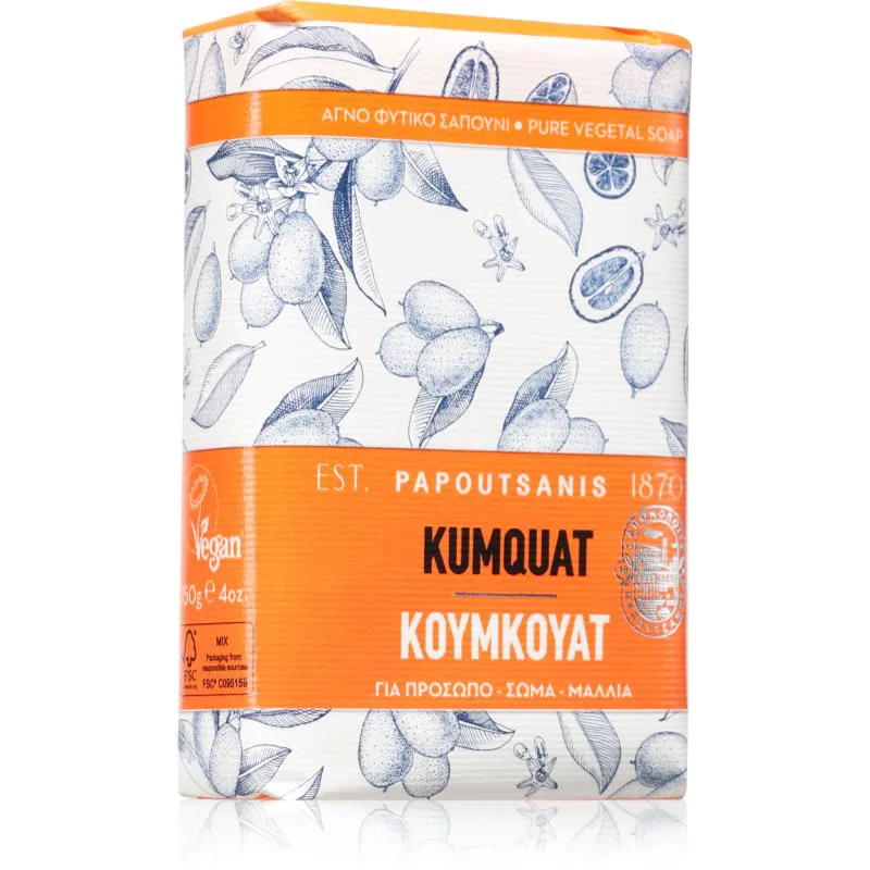 PAPOUTSANIS Kumquat Μπάρα σαπουνιού 150 γρ