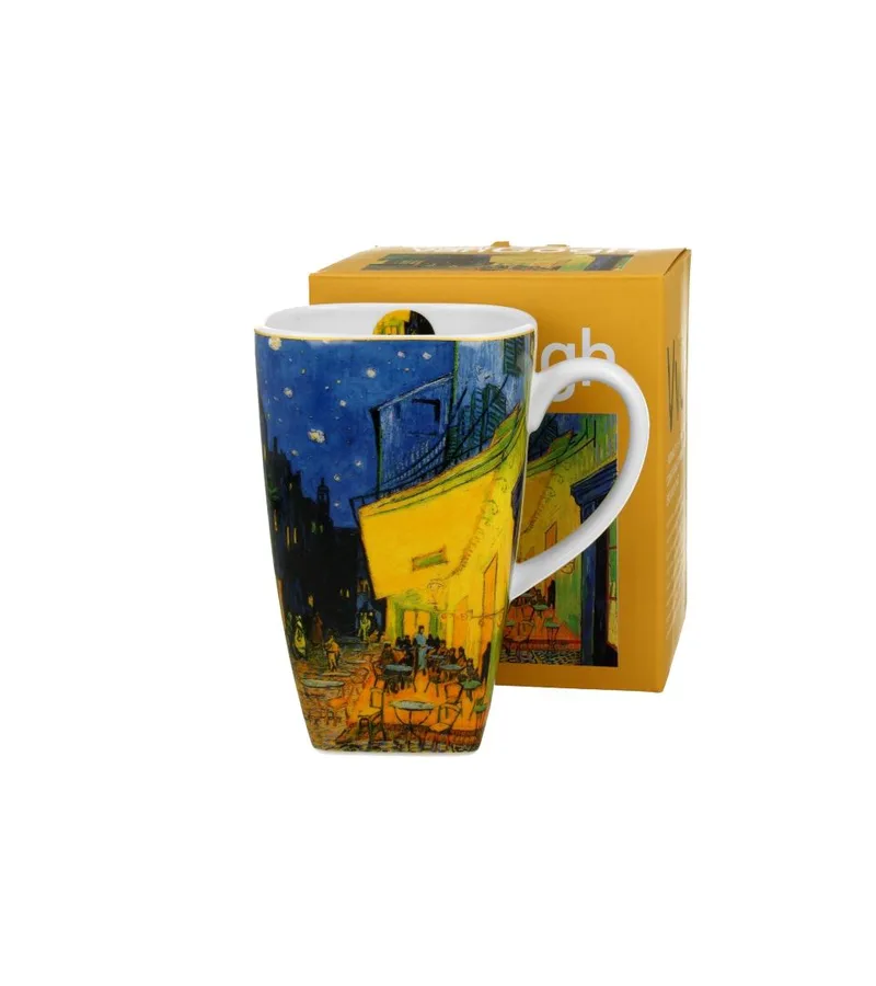 Κούπα τετράγωνη 650ml σε κουτί Duo Van Gogh - Terrace at Night