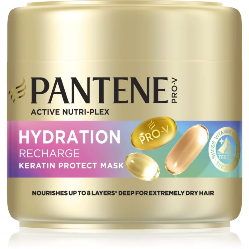 Pantene Pro-V Active Nutri Plex Hydration Recharge αναγεννητική και ενυδατική μάσκα για τα μαλλιά με κερατίνη 300 ml