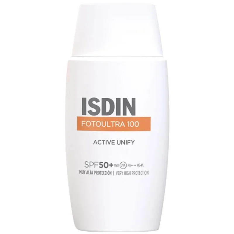 Isdin Fotoultra 100 Active Unify Depigmenting Spf50+ Αντηλιακό Προσώπου με Πολύ Υψηλή Προστασία για Μείωση & Πρόληψη Σκούρων Κηλίδων από τον Ήλιο 50ml