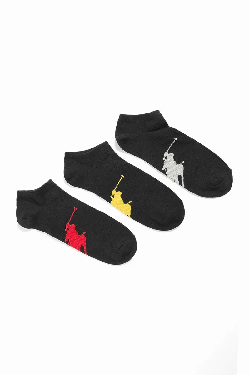 RALPH LAUREN ΚΑΛΤΣΕΣ 3PACK BIG PONY ΜΑΥΡΟ