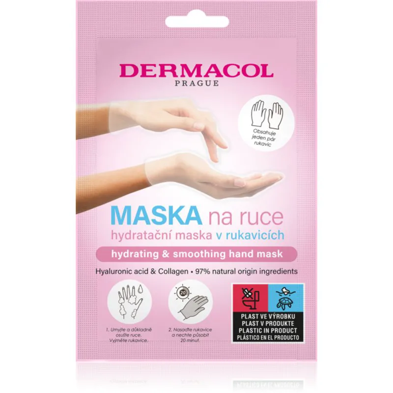Dermacol Hand Mask Hydrating & Smoothing γάντι με ενυδατικό αποτέλεσμα 1 ζευγάρι