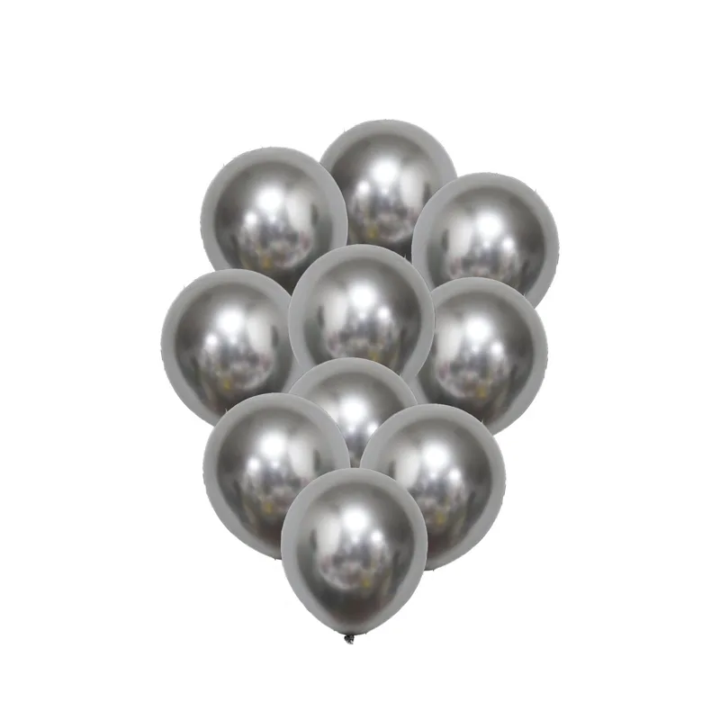 Beauty Home 10 Μπαλόνια Μεταλλικό Ασημί Ø30cm
