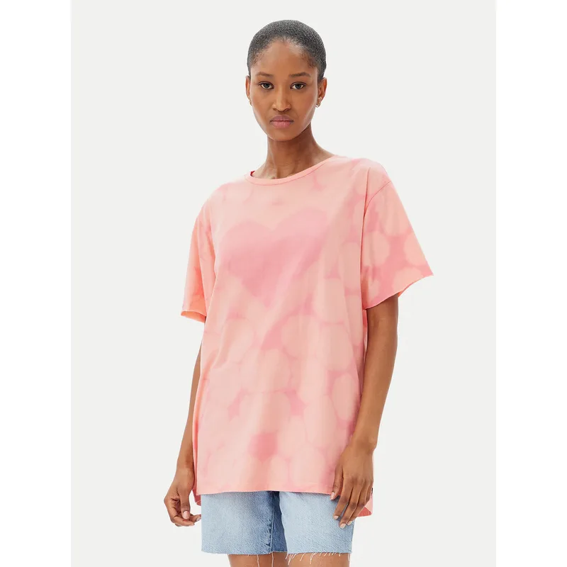 One Teaspoon T-Shirt Love Sweat 26918 Ροζ Relaxed Fit