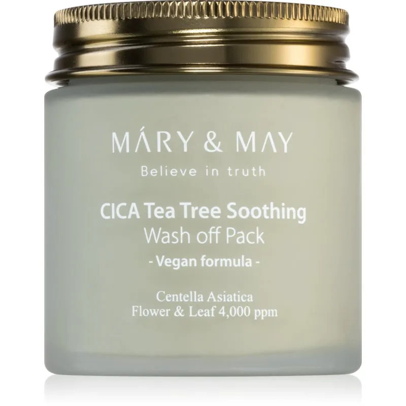Mary&May Cica Tea Tree Soothing μεταλλική μάσκα καθαρισμού από άργιλο για να καταπραύνει την επιδερμίδα πρόσωπου 125 γρ