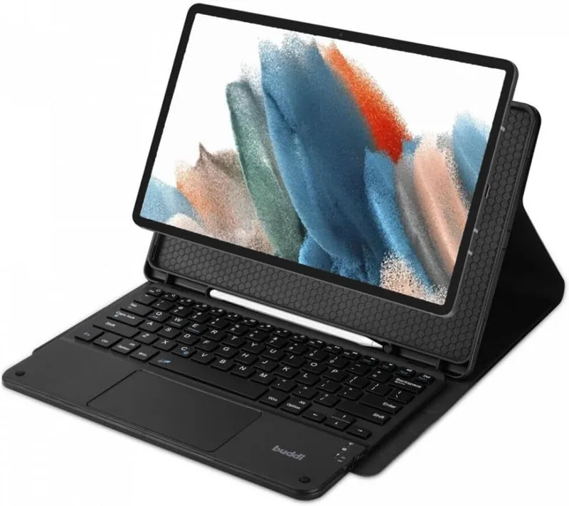 Buddi Zuna Keyboard Case - Θήκη με Υποδοχή για Γραφίδα και Πληκτρολόγιο Bluetooth - Samsung Galaxy Tab S10 Plus / S9 Plus 12.4'' X810 / X816B / X826B - Black (8719246427633)