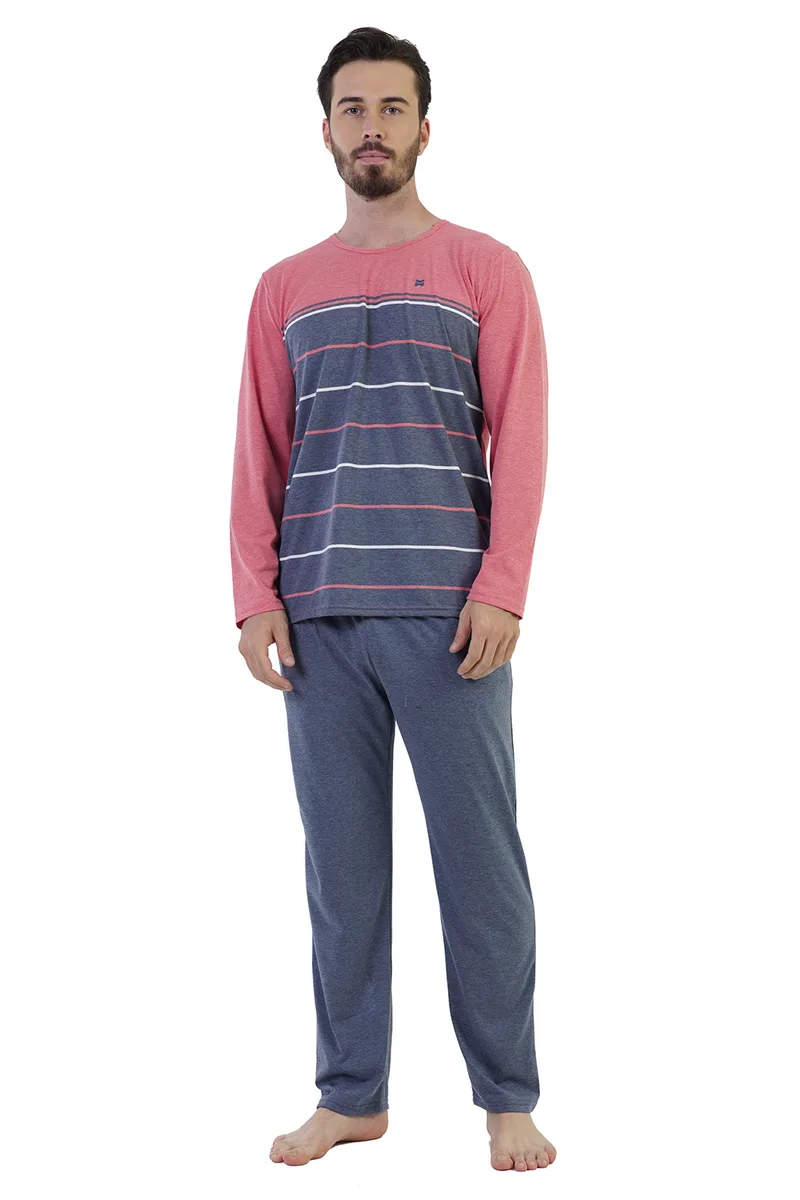 VienettaMan Ανδρική χειμερινή πυτζάμα Plus Size (1XL-4XL)-204123