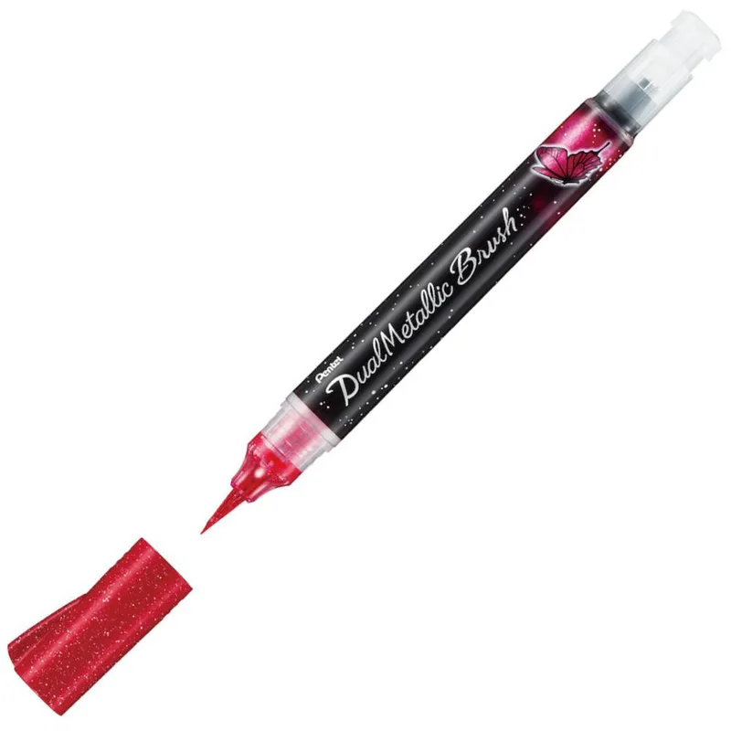 Μαρκαδόρος Σχεδίου PENTEL Dual Ροζ & Metallic Ροζ