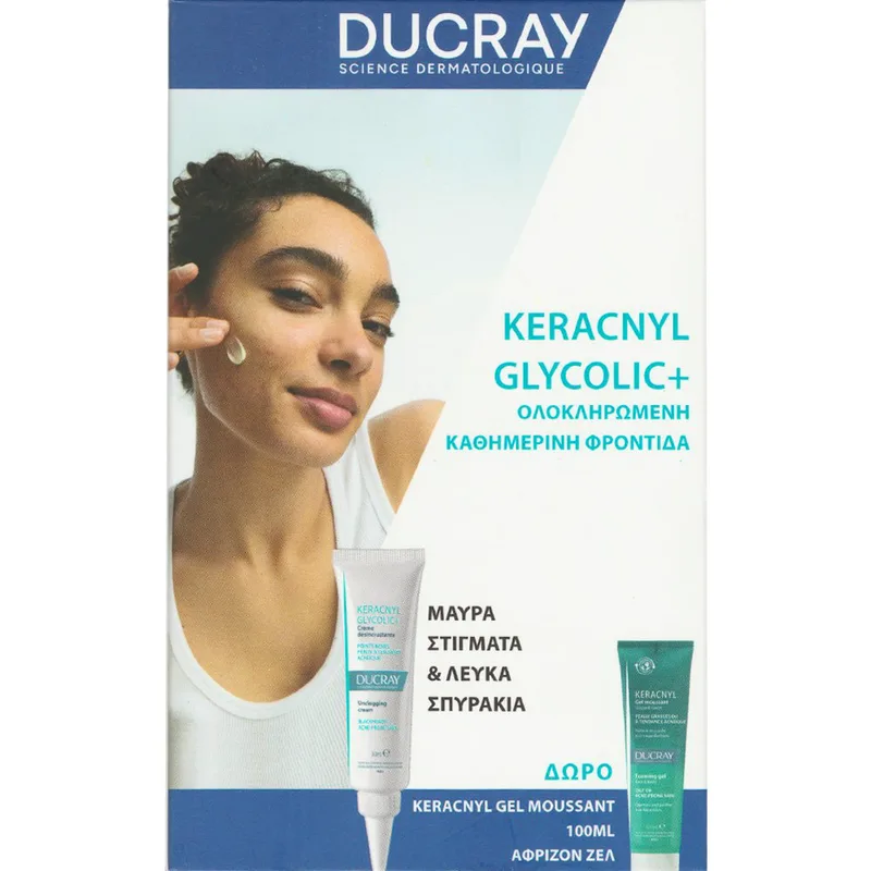 Ducray Promo Keracnyl Glycolic+ Unclogging Cream 30ml & Δώρο Foaming Face & Body Gel 100ml
