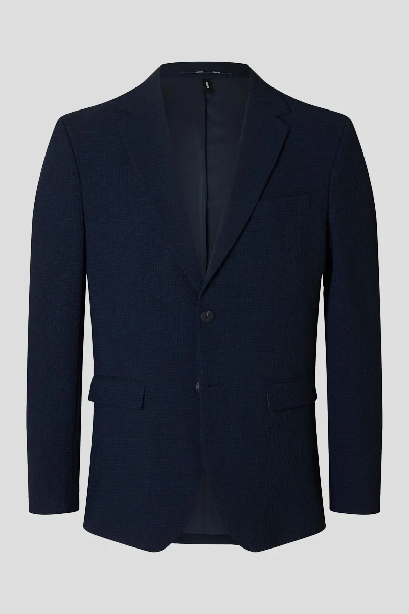 SELECTED HOMME Ανδρικό Μπλε Seersucker Slim-Fit Blazer